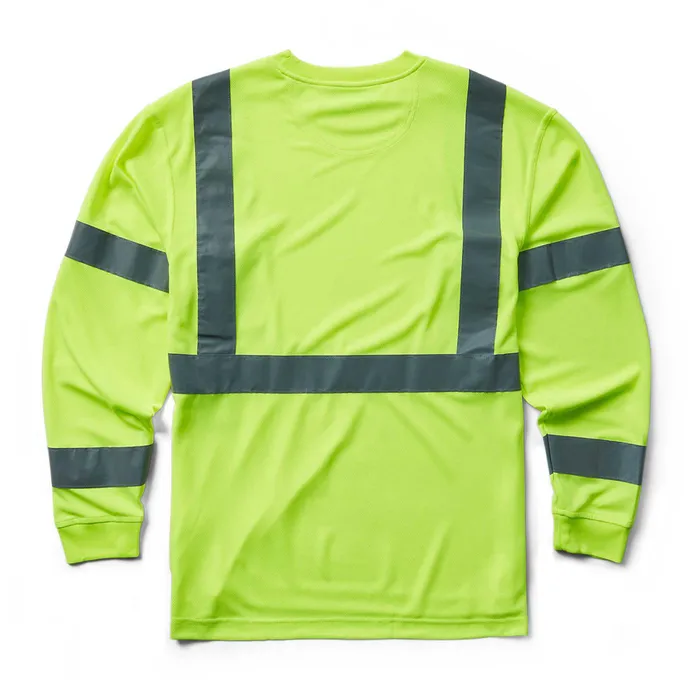 Wolverine Caution Long Sleeve Tee Hi Vis Green Men Safety Gear