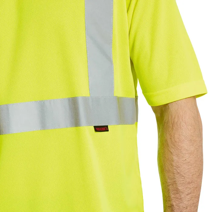 Wolverine Caution Short Sleeve Tee Hi Vis Green Men Safety Gear