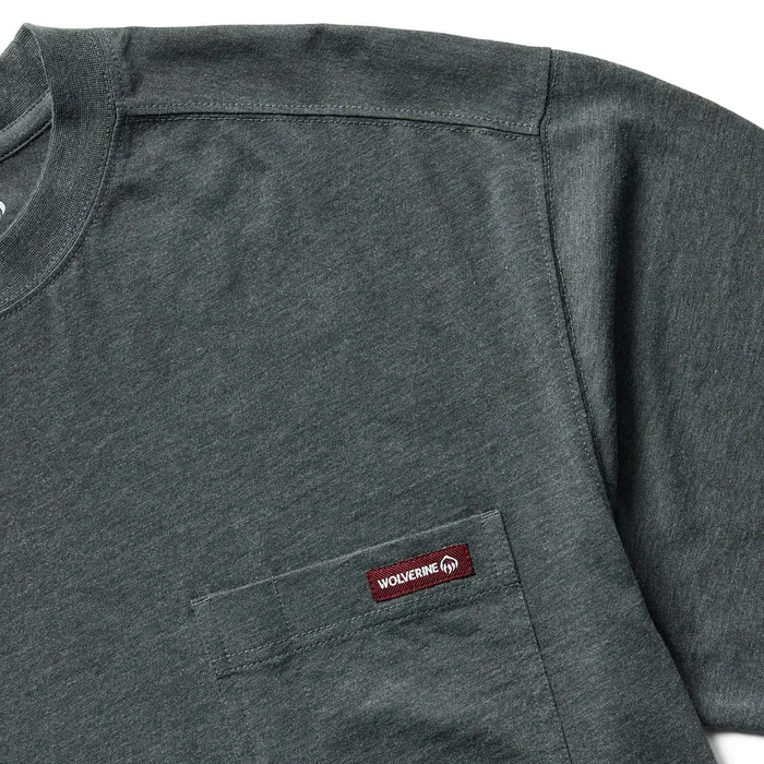 Wolverine Classic Short Sleeve Pocket Tee Charcoal Heather Men TShirts