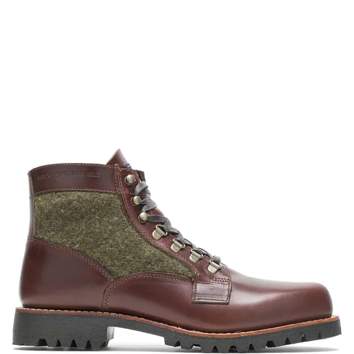 Wolverine Faribault X 1000 Mile PlainToe Rugged Boot Browngreen Men Boots