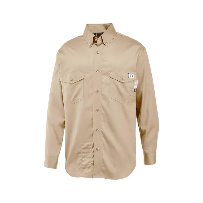 Wolverine FireZerO Twill Long Sleeve Shirt Khaki Men Safety Gear