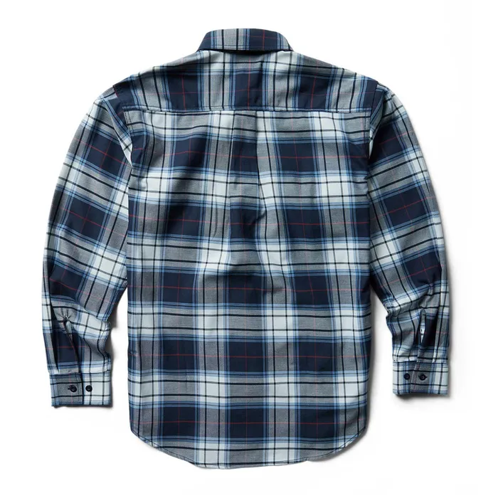 Wolverine FR Plaid Long Sleeve Twill Shirt Navy Plaid Men Clothing