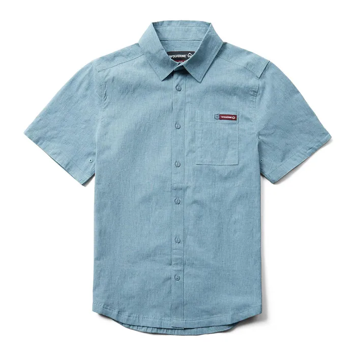 Wolverine Grayson II Short Sleeve Chambray Shirt Blue Shadow Men TShirts
