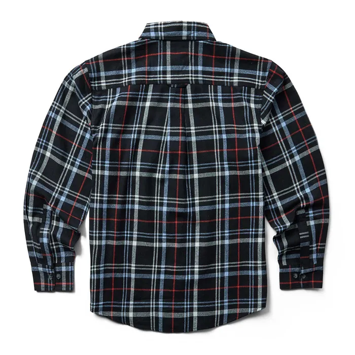 Wolverine Hastings Flannel Shirt Black Steel Plaid Men Work Shirts