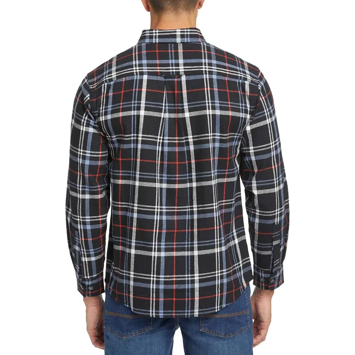 Wolverine Hastings Flannel Shirt Black Steel Plaid Men Work Shirts