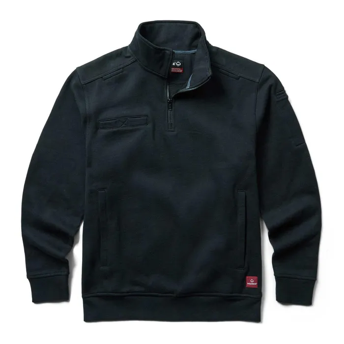 Wolverine Job Shirt Quarter Zip Black Men Hoodies and Pullovers