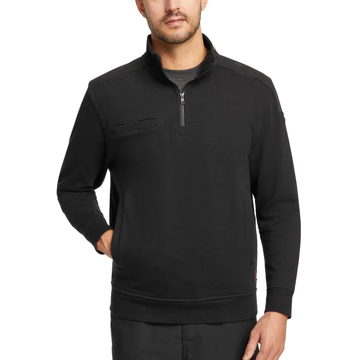 Wolverine Job Shirt Quarter Zip Black Men Hoodies and Pullovers