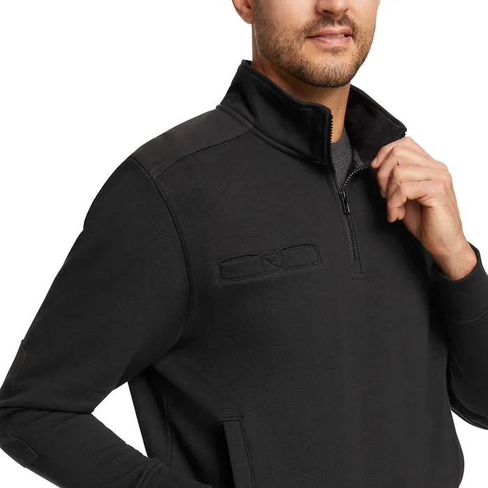 Wolverine Job Shirt Quarter Zip Black Men Hoodies and Pullovers