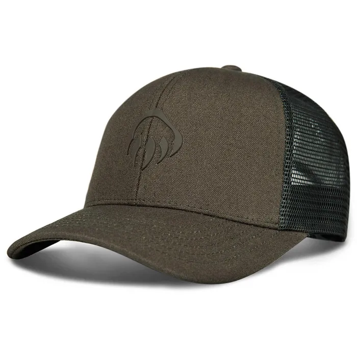 Wolverine Raised Claw Logo Trucker Cap Black Olive MenWomen Hats and Gloves
