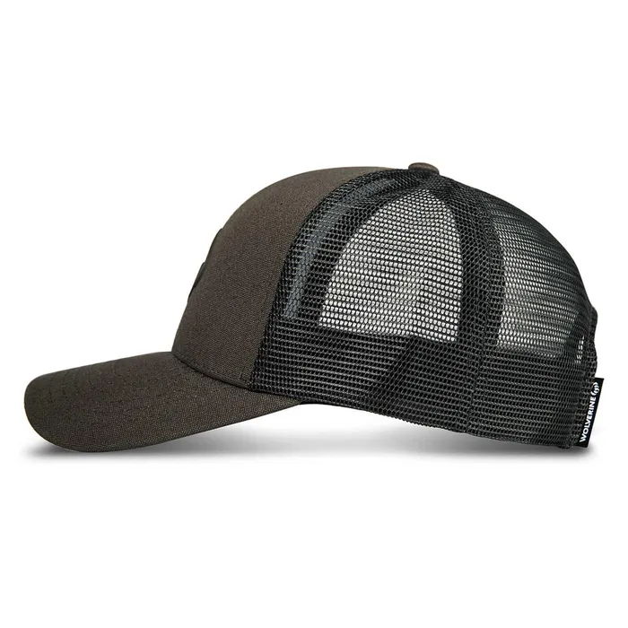 Wolverine Raised Claw Logo Trucker Cap Black Olive MenWomen Hats and Gloves