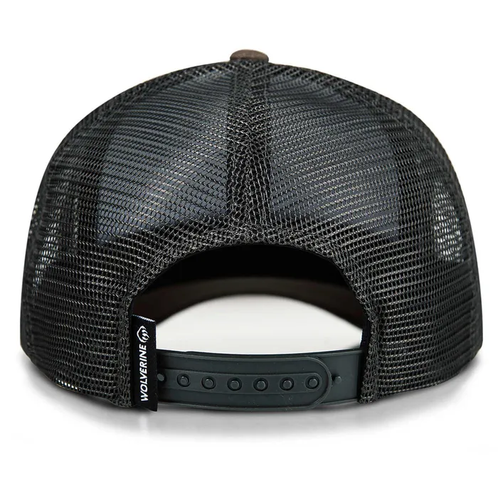 Wolverine Raised Claw Logo Trucker Cap Black Olive MenWomen Hats and Gloves