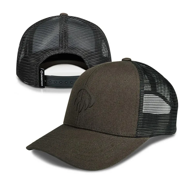 Wolverine Raised Claw Logo Trucker Cap Black Olive MenWomen Hats and Gloves