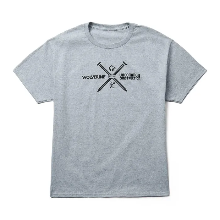 Wolverine UnCommon Construction Collection ndash Short Sleeve Graphic Tee Grey Heather Men TShirts