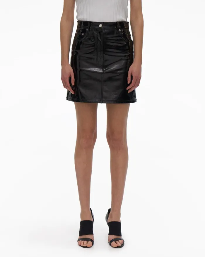 Women 5Pocket Leather Skirt Black Helmut Lang Skirts