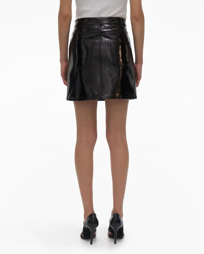 Women 5Pocket Leather Skirt Black Helmut Lang Skirts