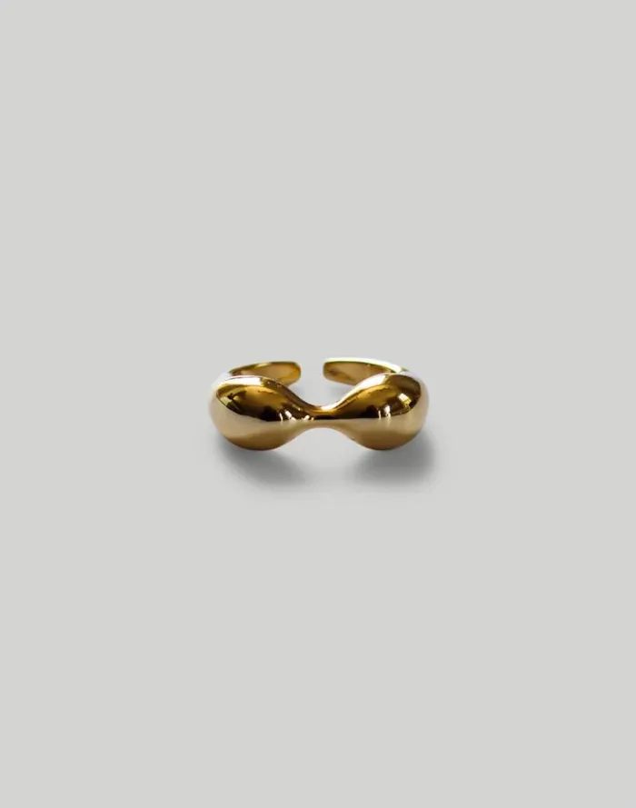 Women Abcrete and Co Chunky Bean Adjustable Ring Gold Madewell Jewelry