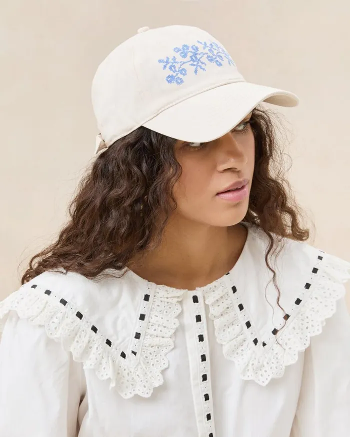 Women Accessories Loeffler Randall Cairo NaturalBlue Embroidered Cap L Hats L Accessories Women Accessories Loeffler Randall Cairo NaturalBlue Embroidered Cap L Hats L Accessories