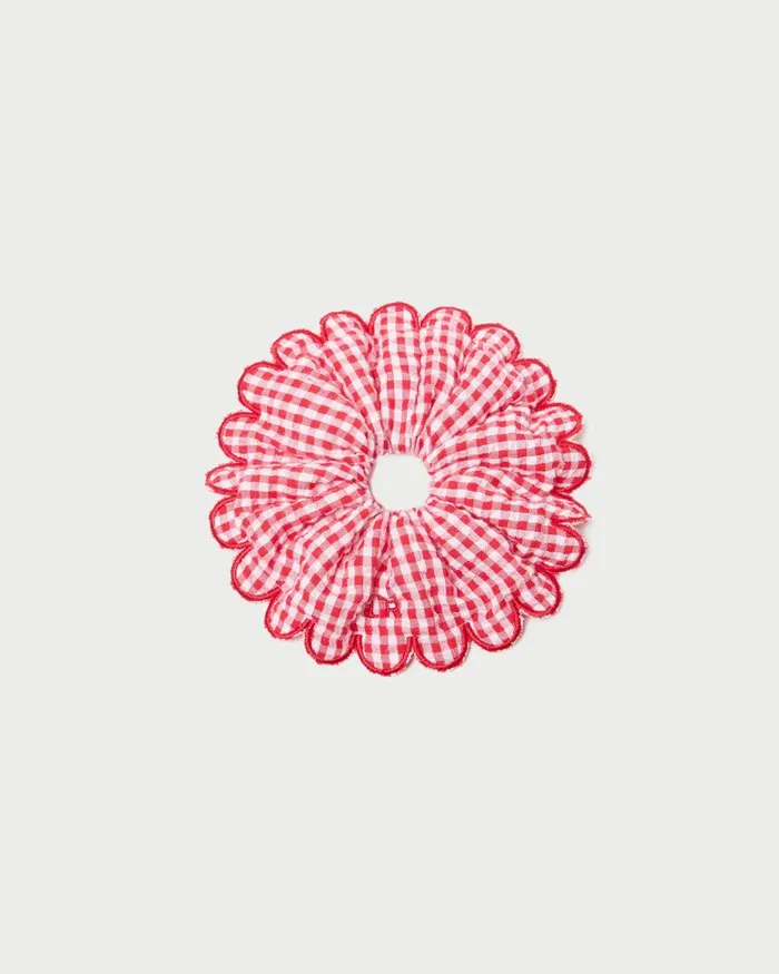 Women Accessories Loeffler Randall Frankie Red Gingham Scallop Scrunchie I Hair Accessories I Accessory Women Accessories Loeffler Randall Frankie Red Gingham Scallop Scrunchie I Hair Accessories I Accessory