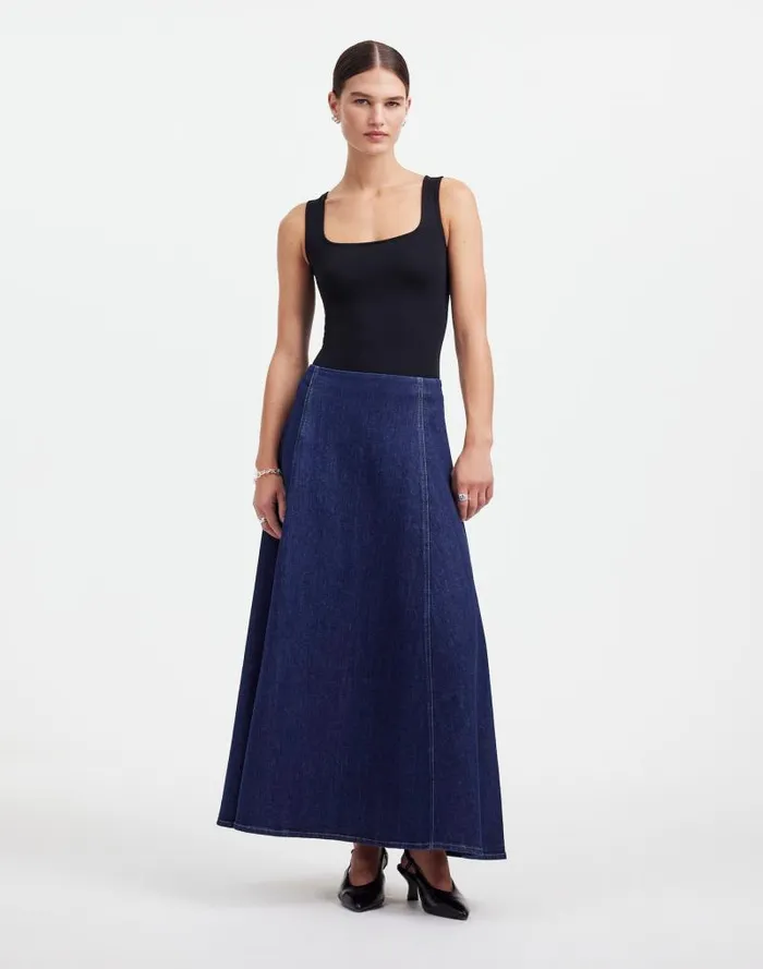 Women Alexa Chung For Madewell Denim Flare Midi Skirt In Pellson Wash Pellson Wash Madewell Skirts Women Alexa Chung For Madewell Denim Flare Midi Skirt In Pellson Wash Pellson Wash Madewell Skirts