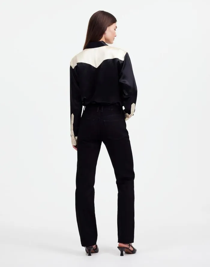 Women Alexa Chung For Madewell HighRise Straight Jean In Outridge Wash Outridge Wash Madewell Jeans