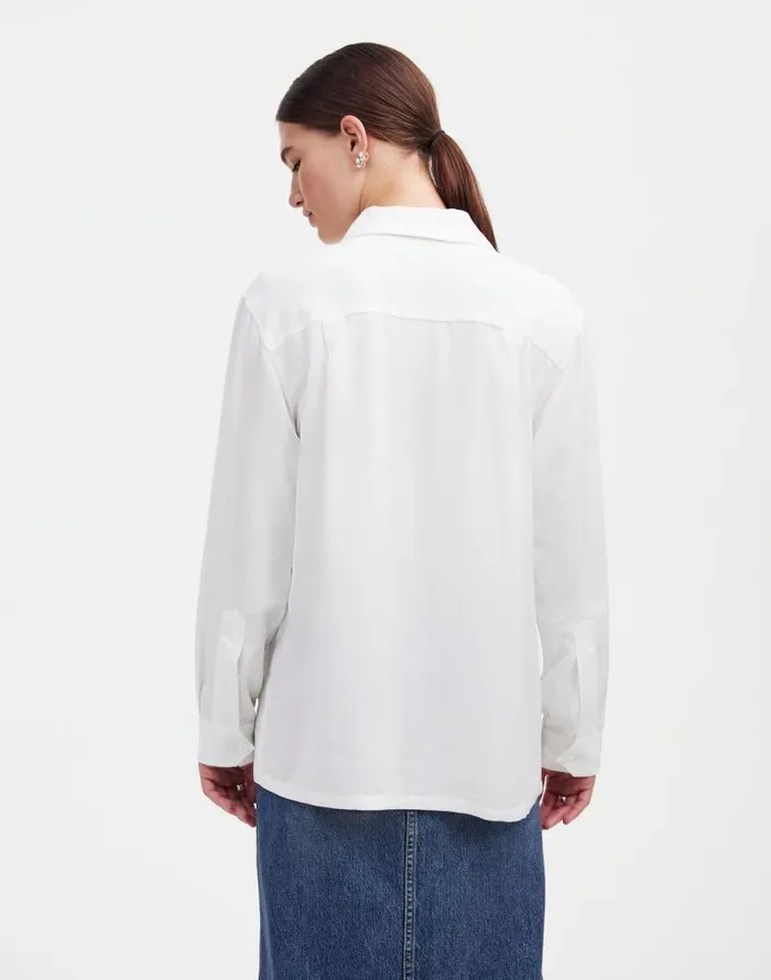Women Alexa Chung For Madewell PleatPocket ButtonUp Shirt Eyelet White Madewell Tops and Shirts