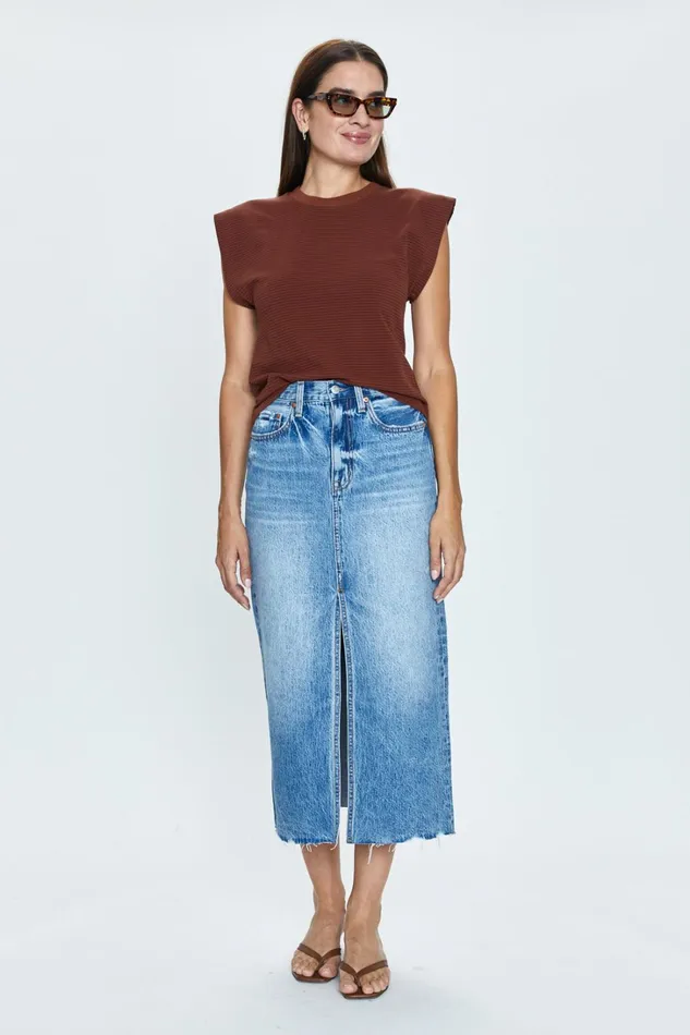 Women Alice Midi Skirt 8211 Portait Vintage Pistola Denim Skirts