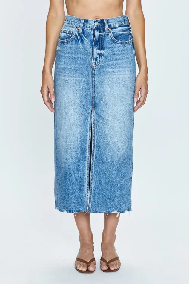 Women Alice Midi Skirt 8211 Portait Vintage Pistola Denim Skirts