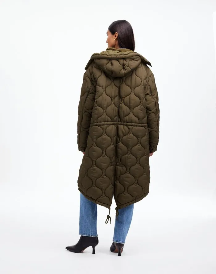 Women Alpha Industries M65 Fishtail Parka Jacket Green Madewell Coats Jackets