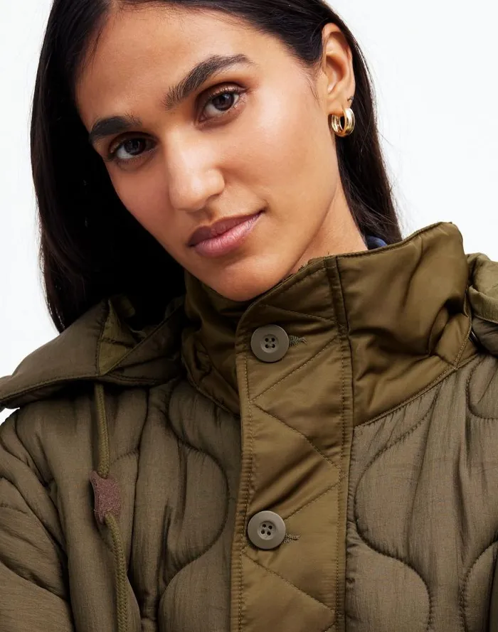 Women Alpha Industries M65 Fishtail Parka Jacket Green Madewell Coats Jackets