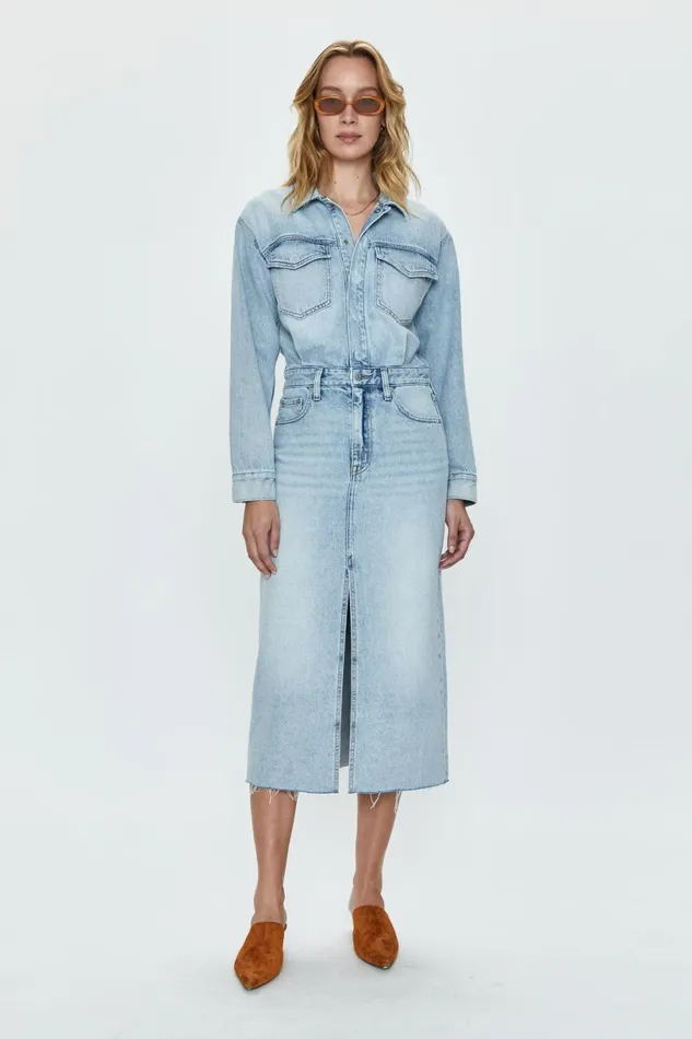 Women Amira Midi Dress 8211 Riviera Pistola Denim Denim