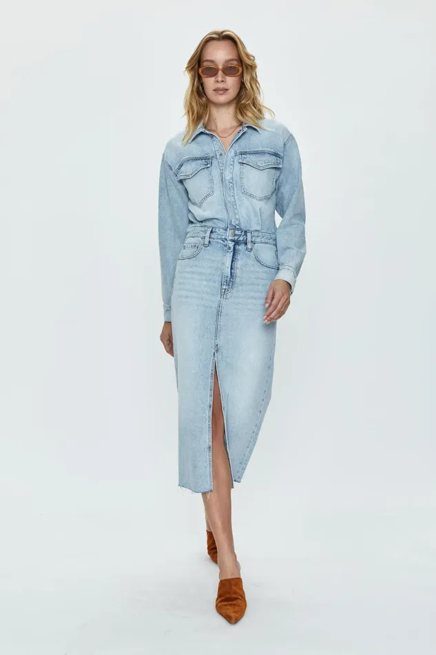 Women Amira Midi Dress 8211 Riviera Pistola Denim Denim