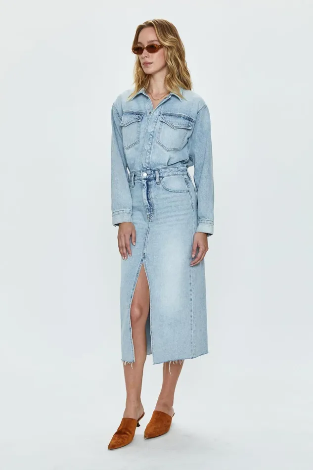 Women Amira Midi Dress 8211 Riviera Pistola Denim Denim
