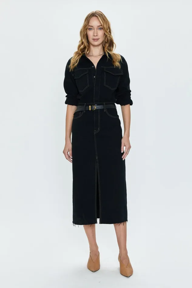 Women Amira Midi Dress 8211 Vioght Pistola Denim Dresses