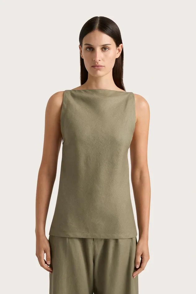 Women Antibes Top Khaki Faithfull The Brand Tops Women Antibes Top Khaki Faithfull The Brand Tops