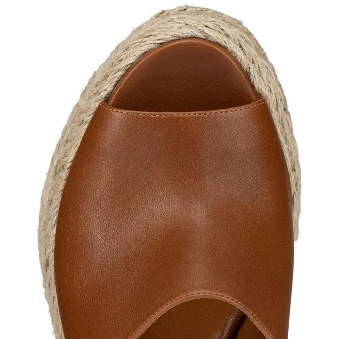 Women Ariella Zeppa 130 Mm Espadrilles 8211 Calf Leather 8211 Cuoio Brown Christian Louboutin Wedges