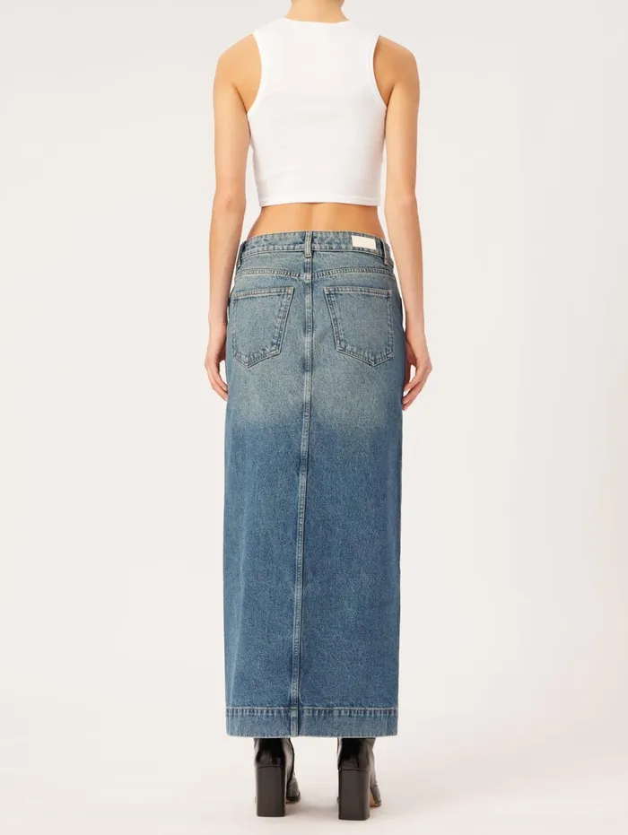 Women Asra Low Rise Denim Maxi Skirt DL1961 Shorts Skirts
