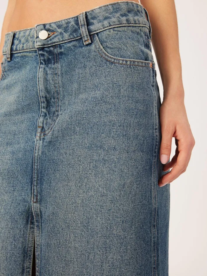 Women Asra Low Rise Denim Maxi Skirt DL1961 Shorts Skirts