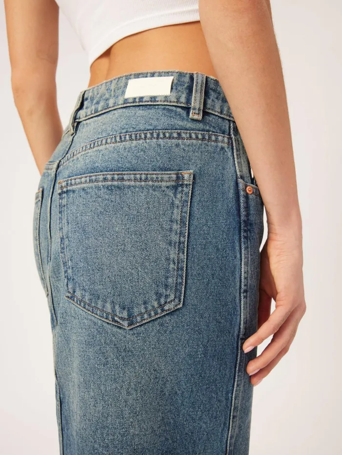 Women Asra Low Rise Denim Maxi Skirt DL1961 Shorts Skirts