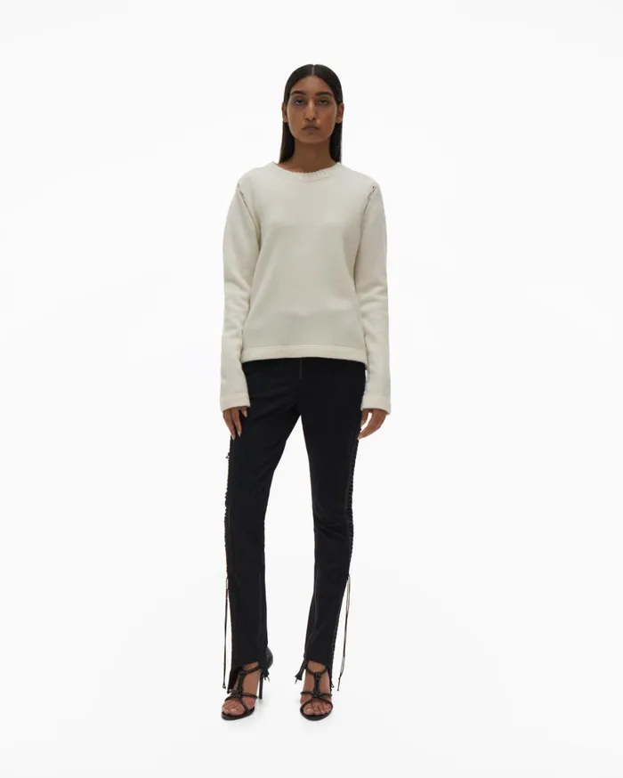 Women Aviator Sweater Ivory Helmut Lang Sweaters