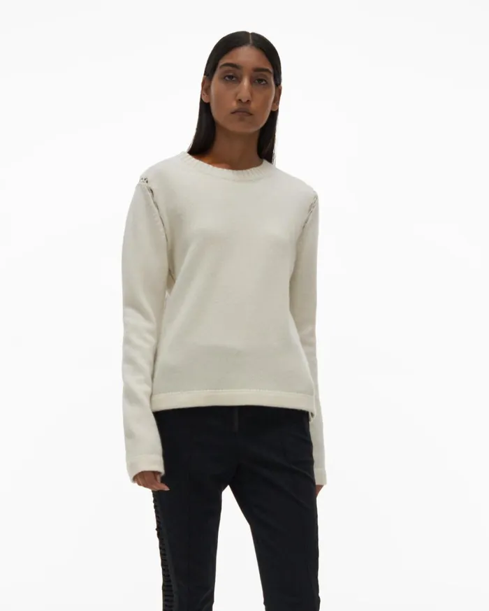 Women Aviator Sweater Ivory Helmut Lang Sweaters