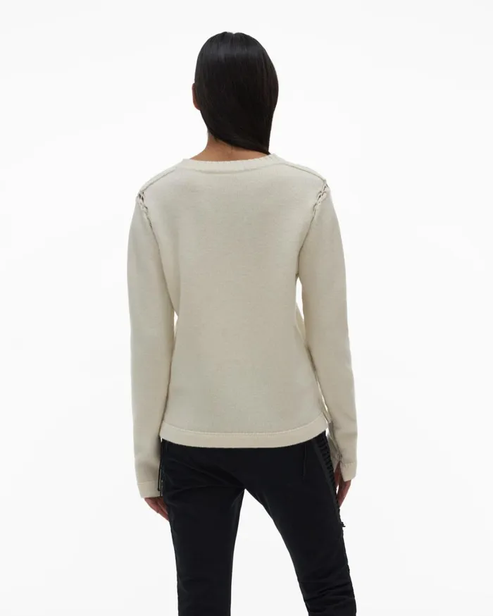 Women Aviator Sweater Ivory Helmut Lang Sweaters