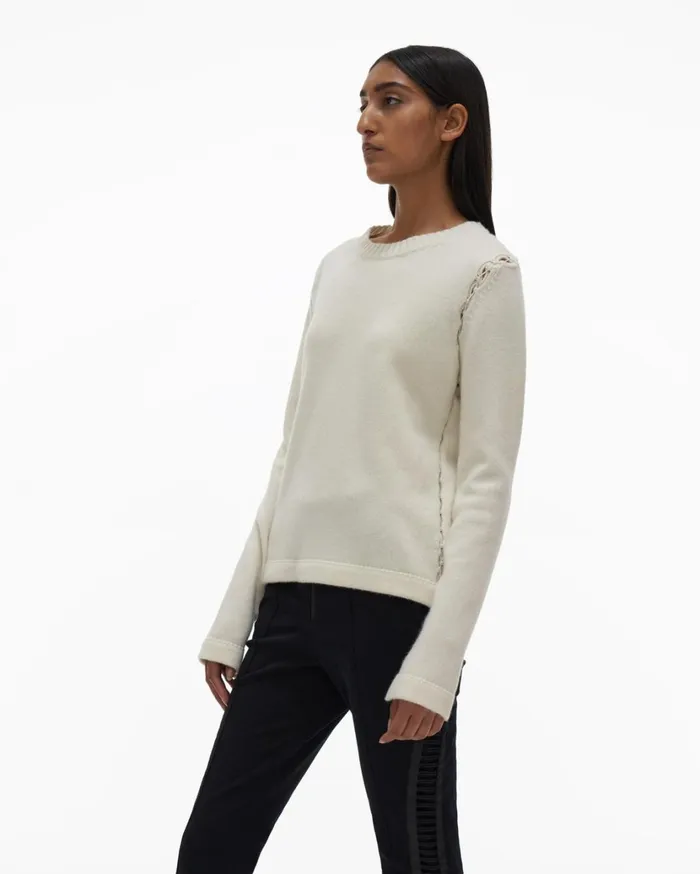 Women Aviator Sweater Ivory Helmut Lang Sweaters