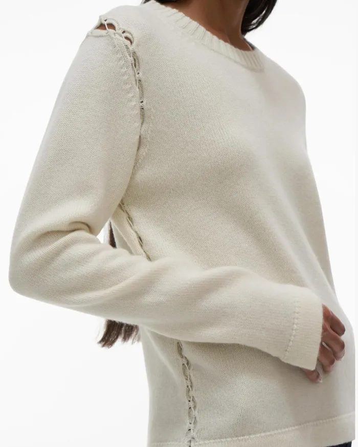 Women Aviator Sweater Ivory Helmut Lang Sweaters