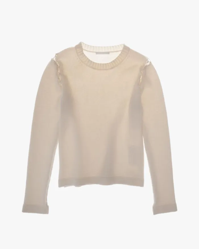 Women Aviator Sweater Ivory Helmut Lang Sweaters