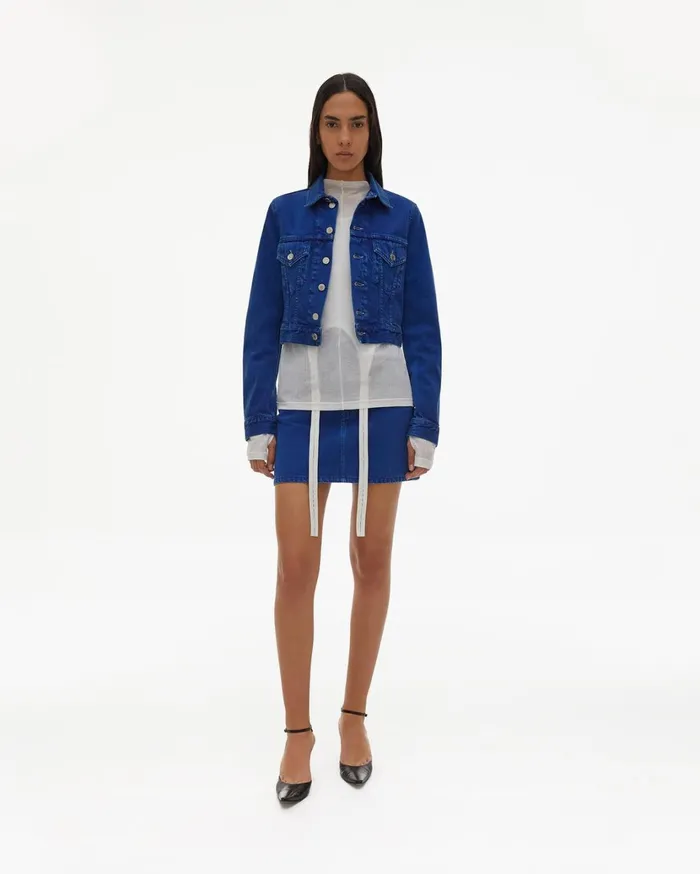 Women Azurite Fem Little Trucker Jacket Accelerated Azurite Stone Helmut Lang Jackets Women Azurite Fem Little Trucker Jacket Accelerated Azurite Stone Helmut Lang Jackets