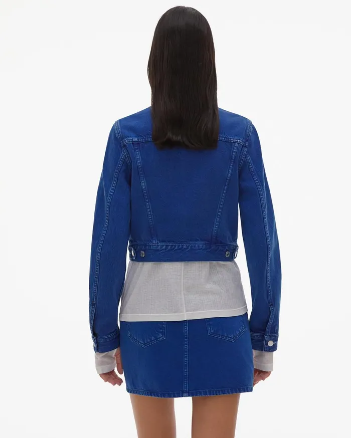 Women Azurite Fem Little Trucker Jacket Accelerated Azurite Stone Helmut Lang Jackets
