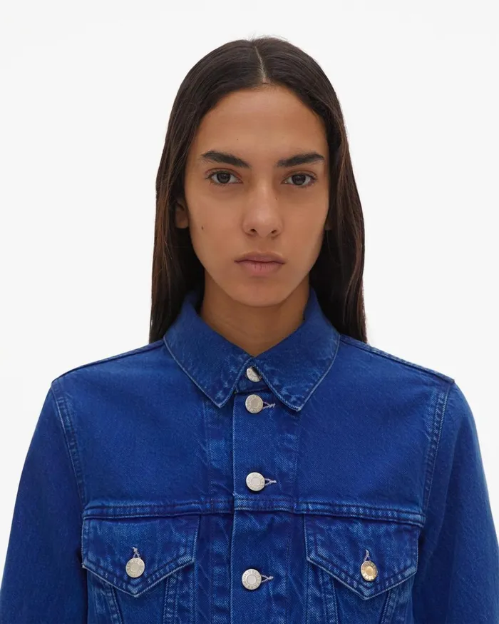 Women Azurite Fem Little Trucker Jacket Accelerated Azurite Stone Helmut Lang Jackets