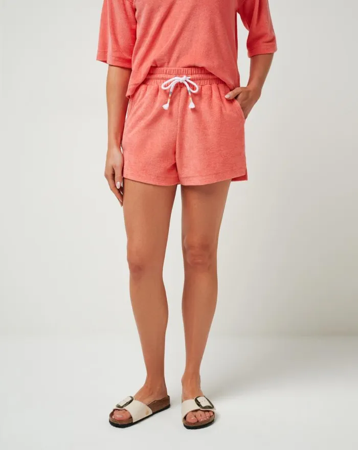 Women BACK IN THE SUN BABY TERRY SHORT Shell Pink TravisMathew Shorts