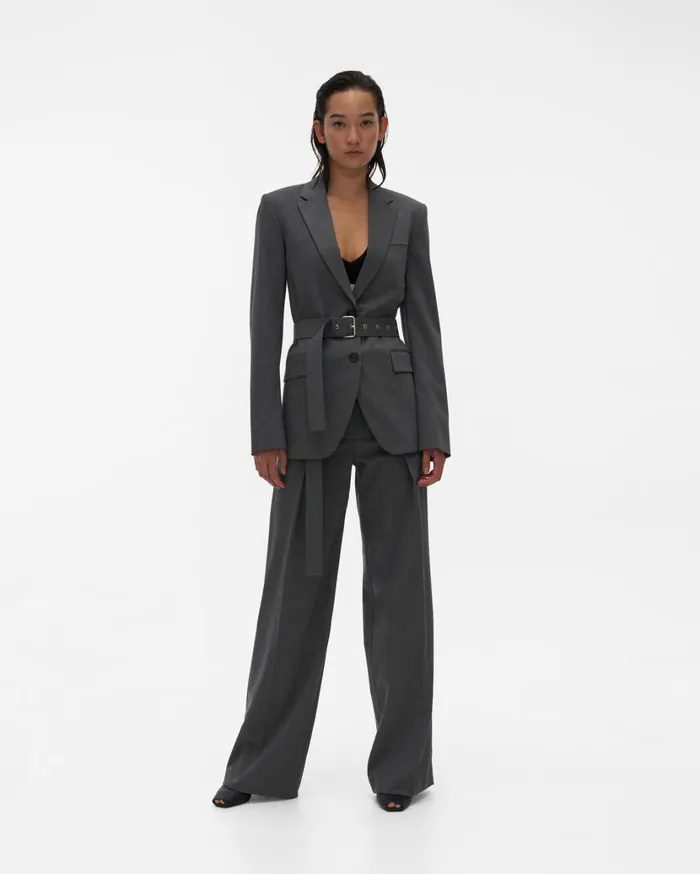 Women Back Open Blazer Light Grey Melange Helmut Lang Jackets