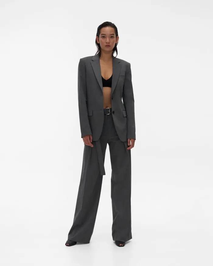 Women Back Open Blazer Light Grey Melange Helmut Lang Jackets